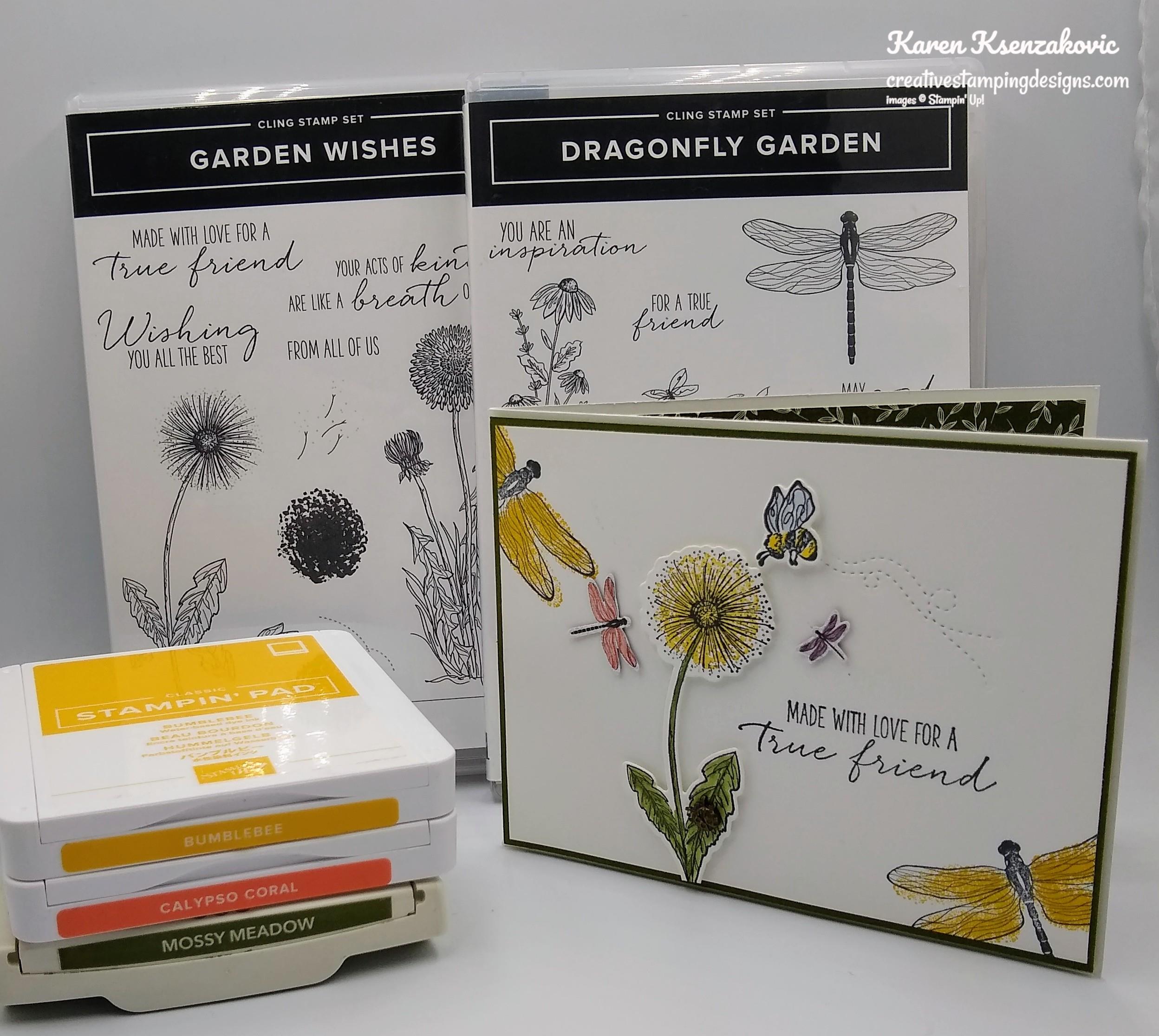 Stampin' Up! Dragonfly Garden Wishes for Fun Fold Friday