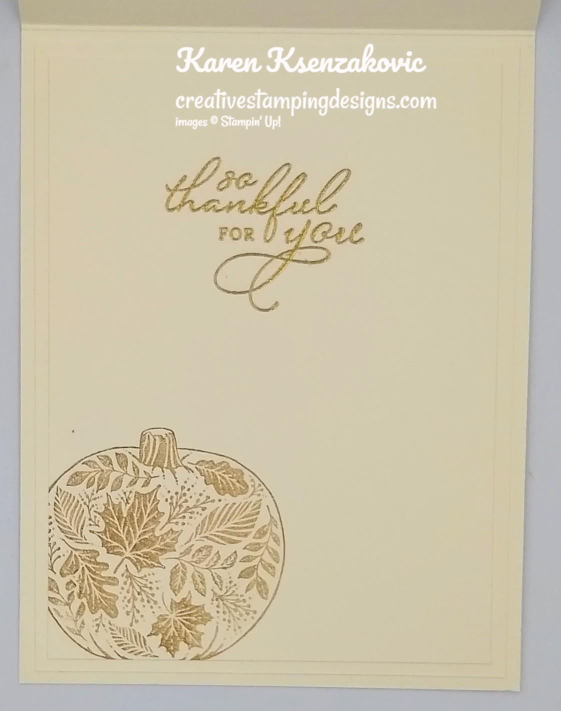 Stampin’ Up! Pretty Golden Pumpkins | Creative Stamping Designs