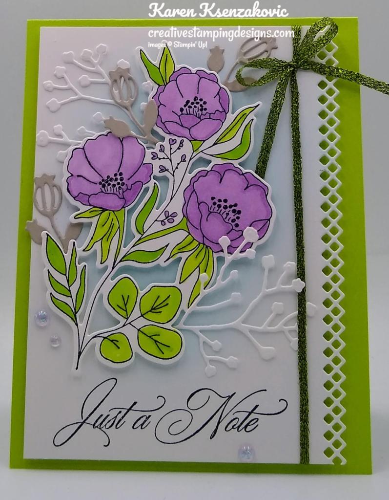 Stampin' Up! Fresh Cut Flowers Note 2 creativestampingdesigns.com