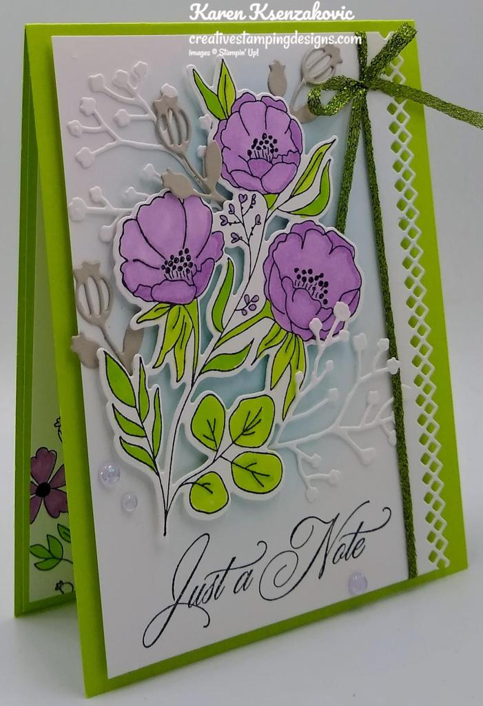 Stampin' Up! Fresh Cut Flowers Note 3 creativestampingdesigns.com