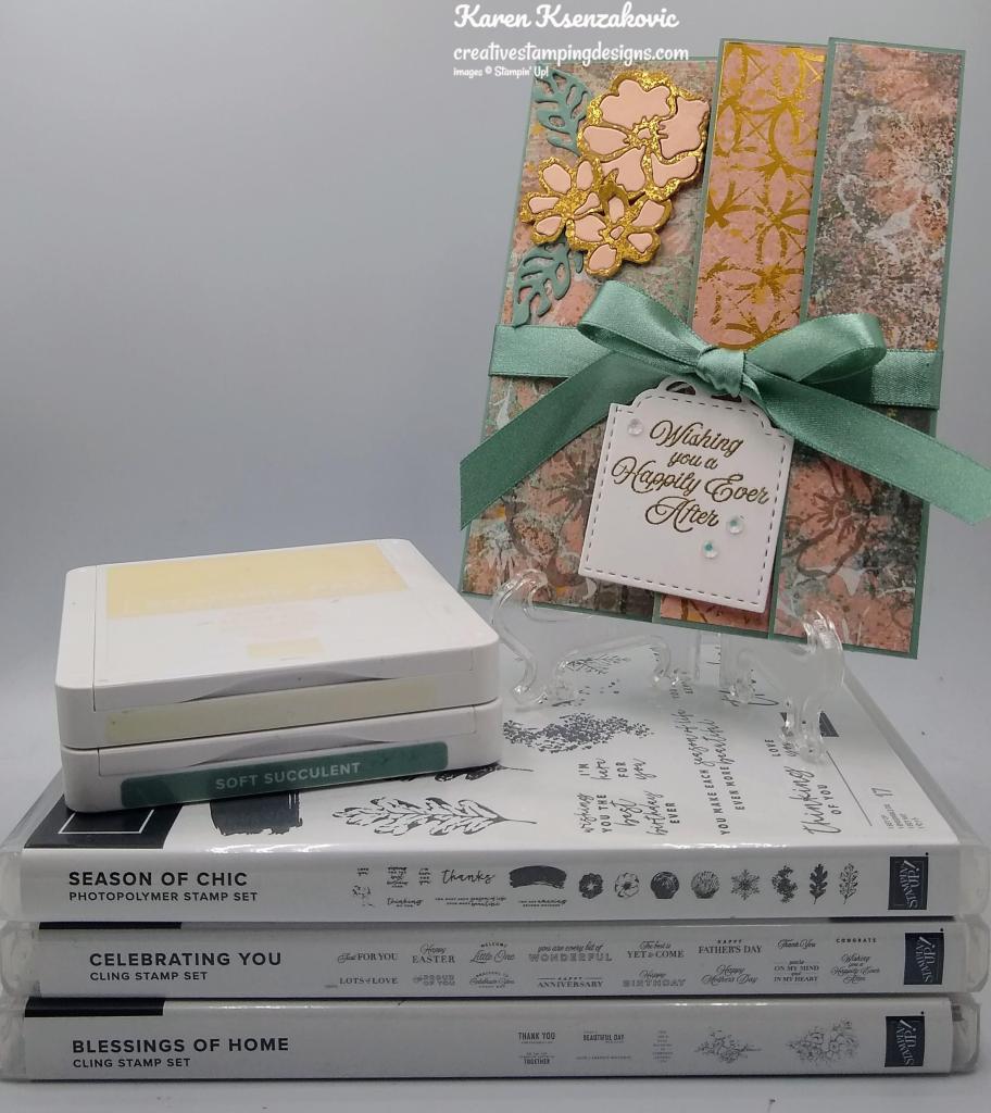 Stampin' Up! Season of Chic Wedding Fun Fold Card 1 creativestampingdesigns.com