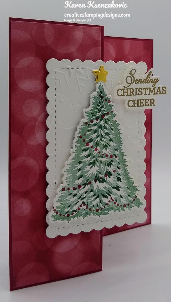 Stampin' Up! Trimming The Tree Fun Fold 3 creativestampingdesigns.com
