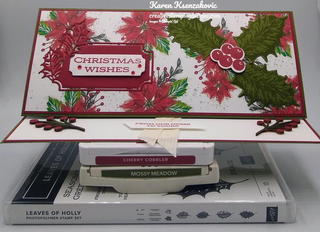 Stampin' Up! Leaves of Holly Slimline 1 creativestampingdesigns.com