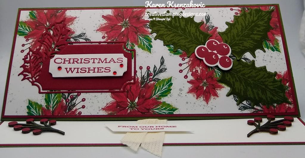 Stampin' Up! Leaves of Holly Slimline 2 creativestampingdesigns.com