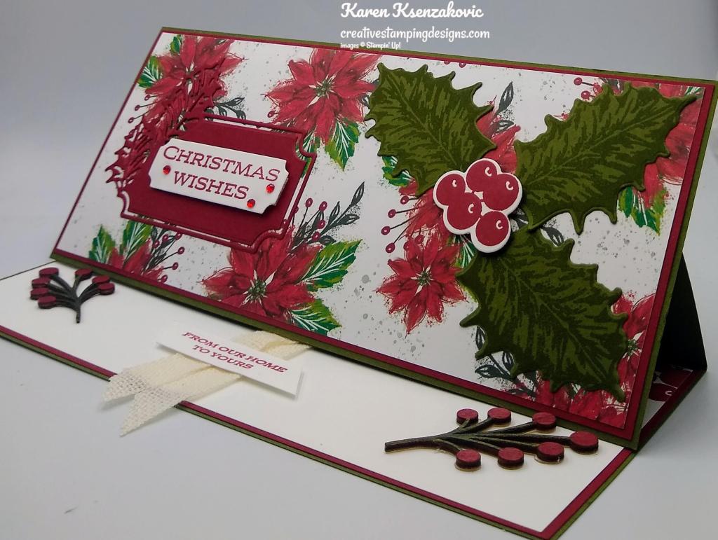 Stampin' Up! Leaves of Holly Slimline 4 creativestampingdesigns.com