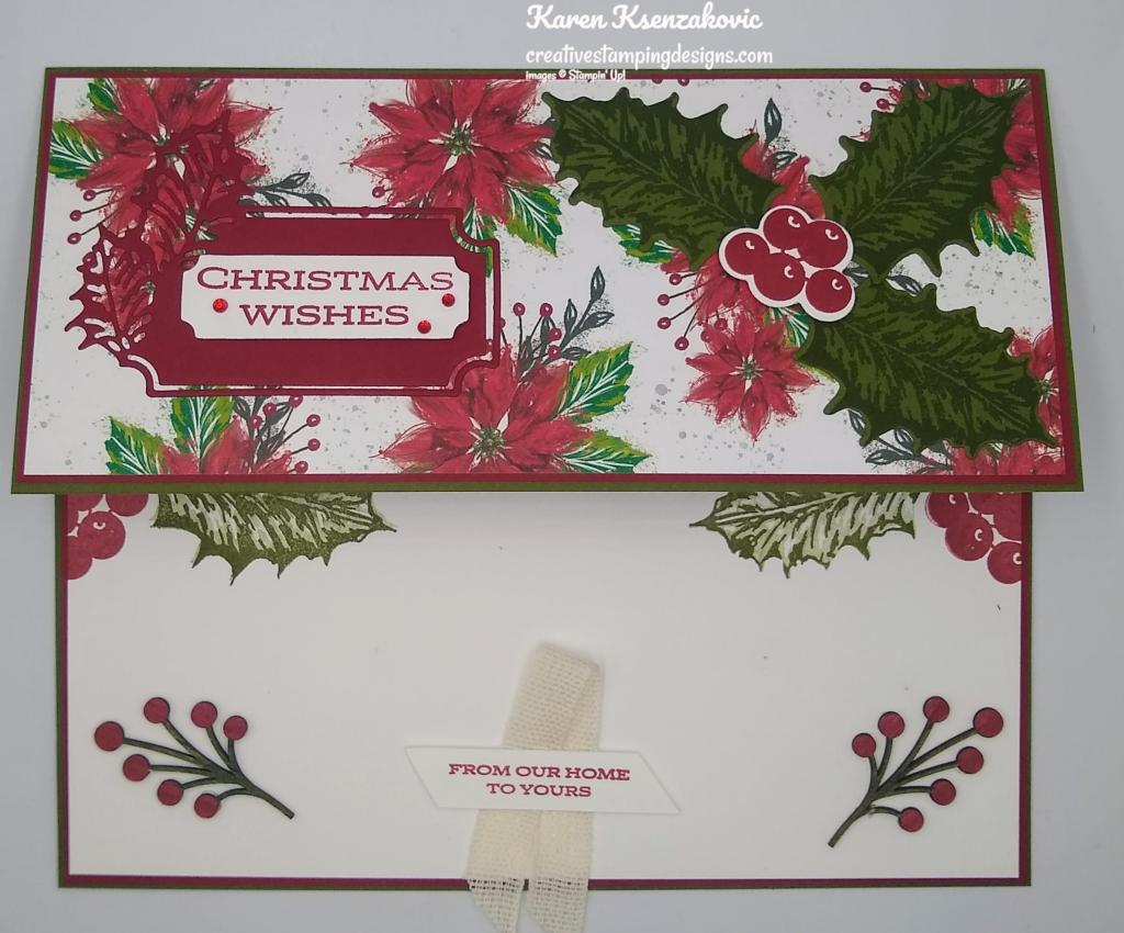 Stampin' Up! Leaves of Holly Slimline 5 creativestampingdesigns.com