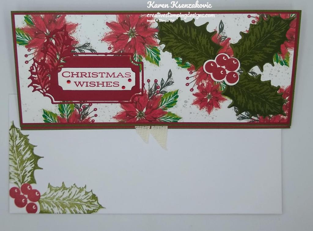 Stampin' Up! Leaves of Holly Slimline 6 creativestampingdesigns.com