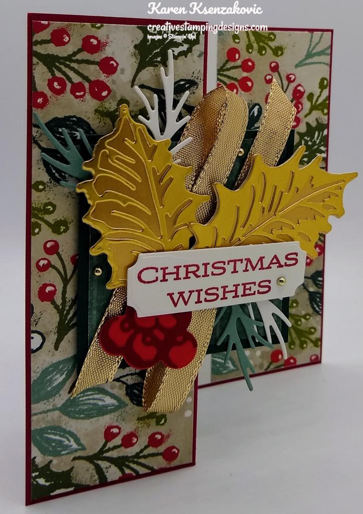 Stampin' Up! Leaves of Holly Z-Fold 3 creativestampingdesigns.com