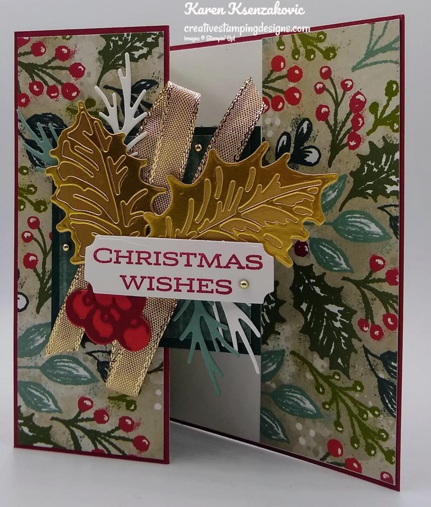 Stampin' Up! Leaves of Holly Z-Fold 4 creativestampingdesigns.com