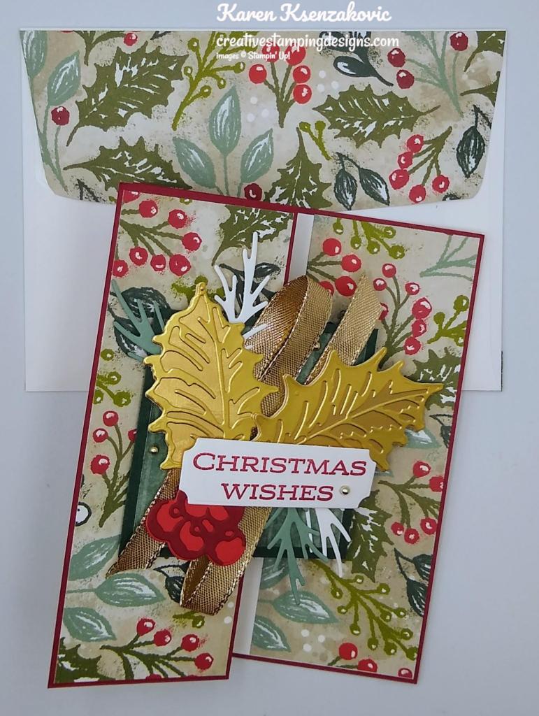 Stampin' Up! Leaves of Holly Z-Fold 7 creativestampingdesigns.com