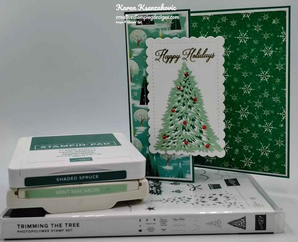 Stampin' Up! Trimming The Tree Z Fold 1 creativestampingdesigns.com