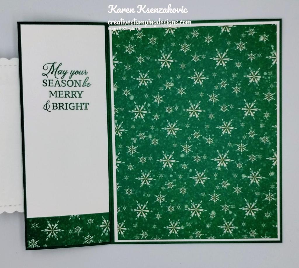 Stampin' Up! Trimming The Tree Z Fold 5 creativestampingdesigns.com