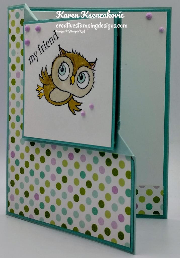 Stampin' Up! Adorable Owls Fun Fold 4 creativestampingdesigns.com