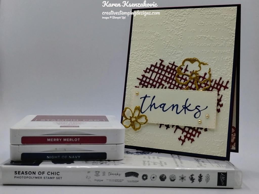 Stampin' Up! Season of Chic Merlot Thanks 1 creativestampingdesigns.com