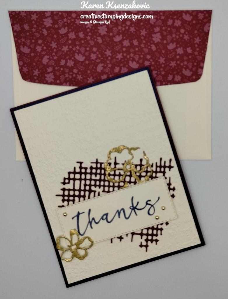 Stampin' Up! Season of Chic Merlot Thanks 7 creativestampingdesigns.com