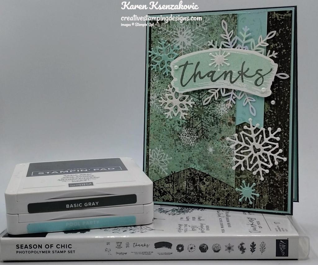 Stampin' Up! Season of Chic Snowflake Thanks 1 creativestampingdesigns.com