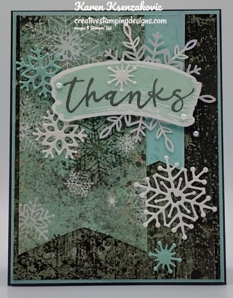 Stampin' Up! Season of Chic Snowflake Thanks 2 creativestampingdesigns.com