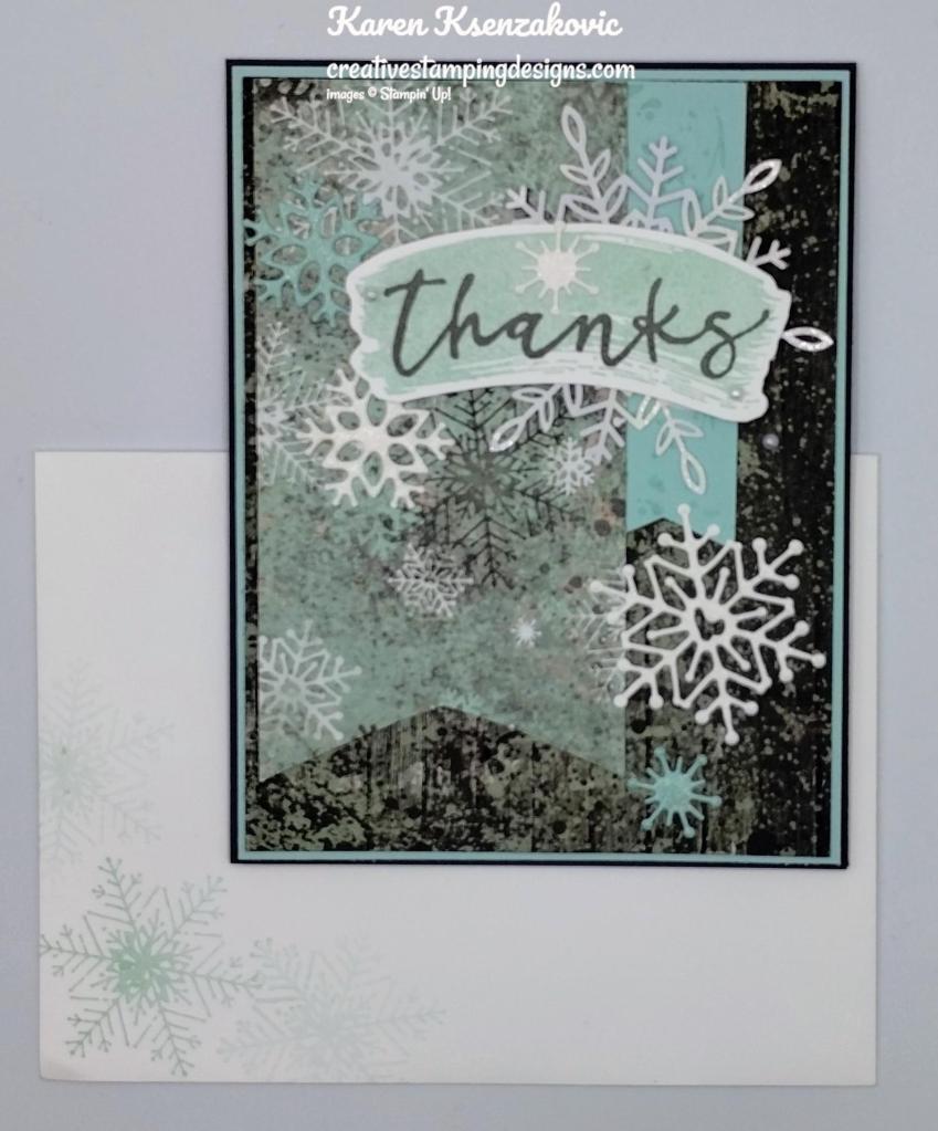 Stampin' Up! Season of Chic Snowflake Thanks 6 creativestampingdesigns.com