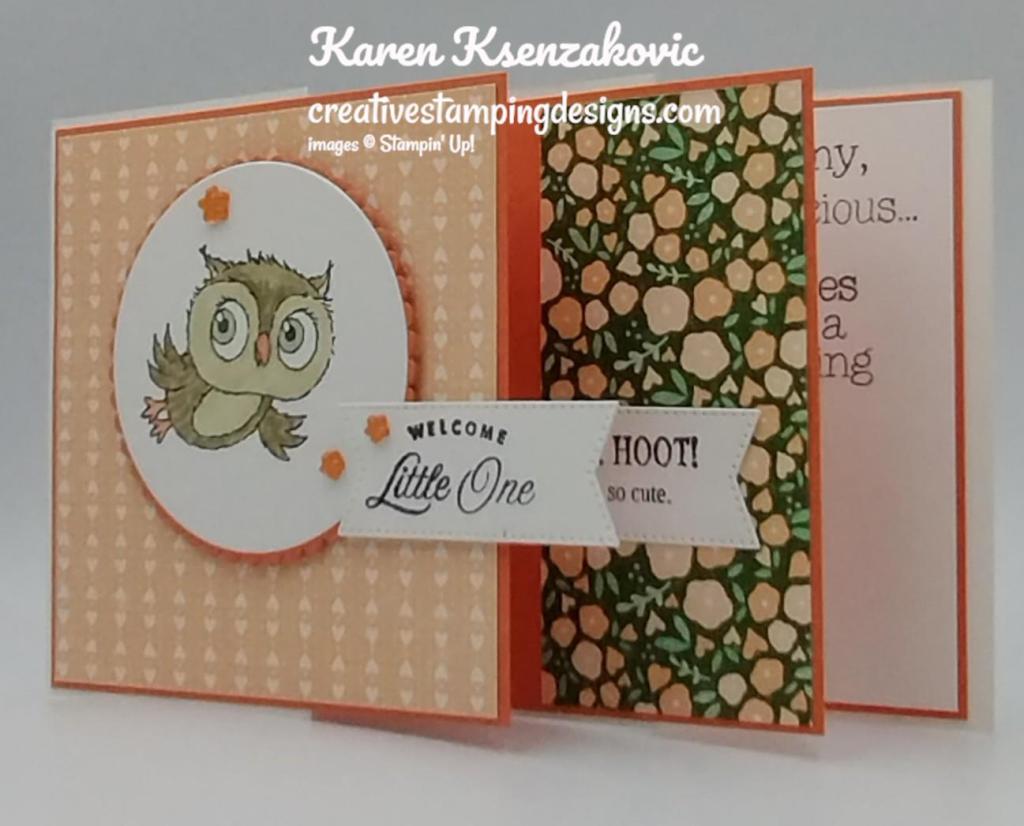 Stampin' Up! Adorable Owls Fun Fold Baby 3 creativestampingdesigns.com