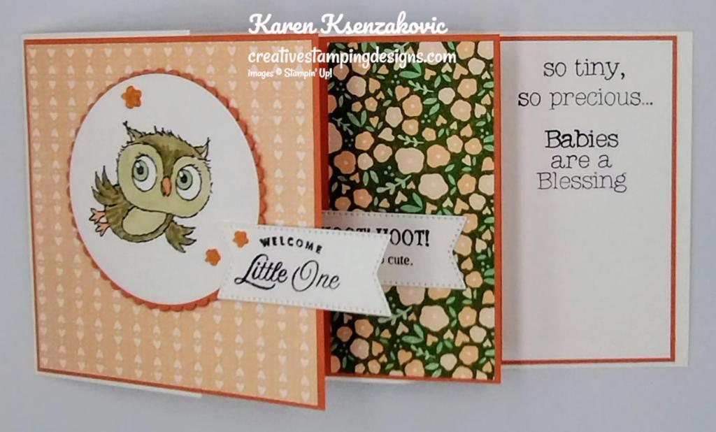 Stampin' Up! Adorable Owls Fun Fold Baby 5 creativestampingdesigns.com