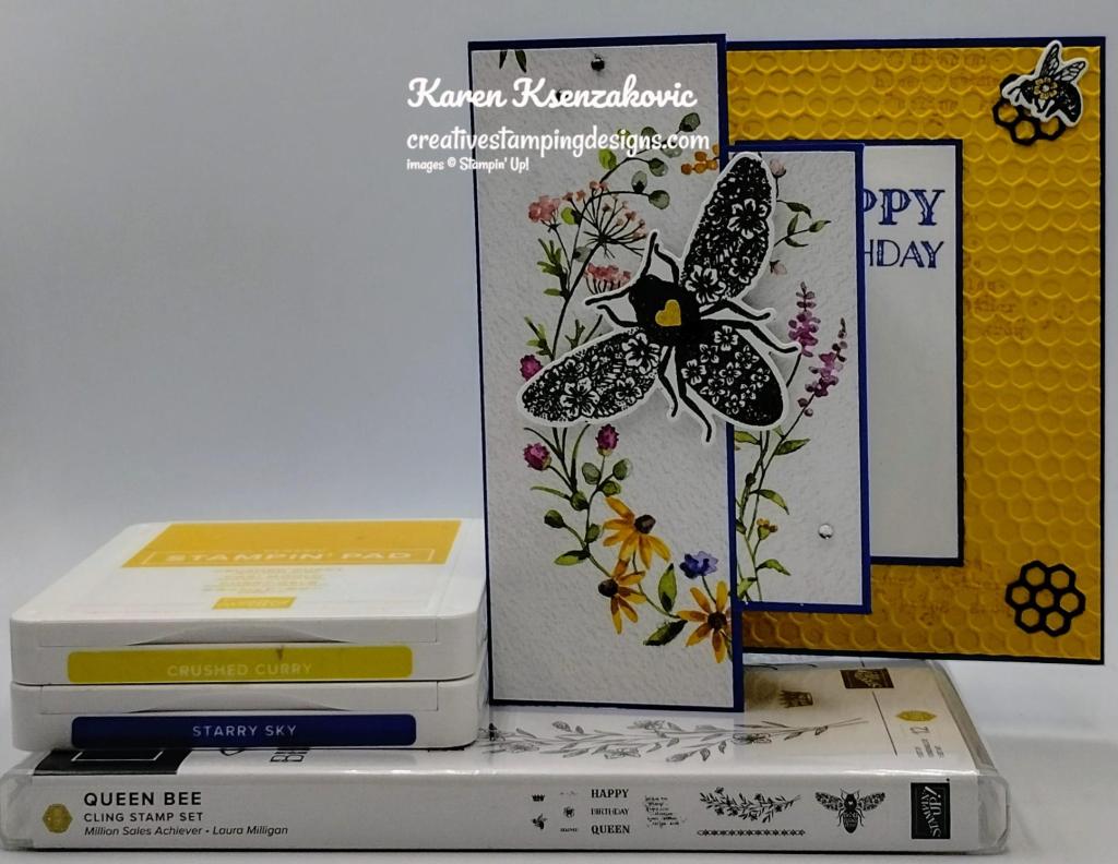 Stampin' Up! Queen Bee Fun Fold 1 creativestampingdesigns.com