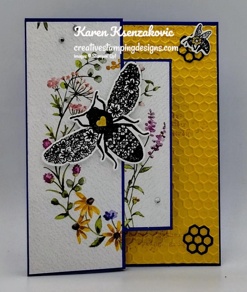 Stampin' Up! Queen Bee Fun Fold 2 creativestampingdesigns.com