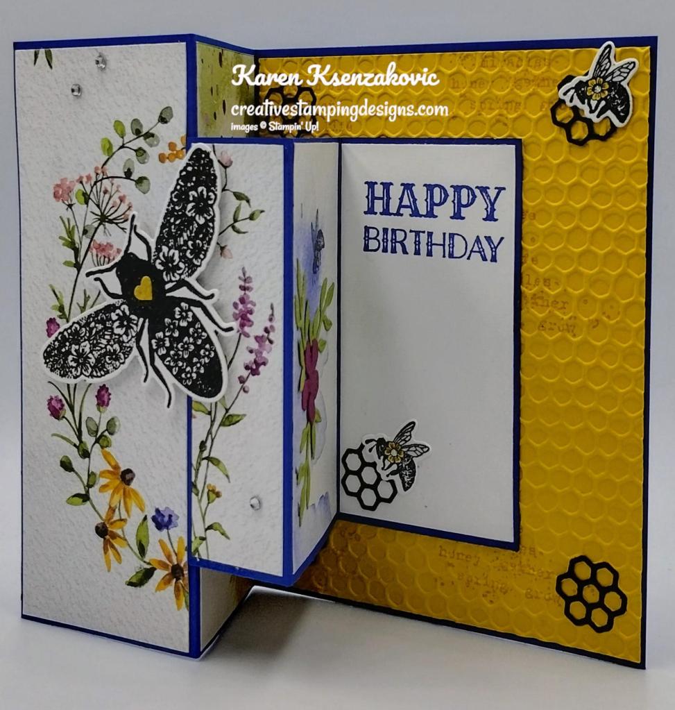 Stampin' Up! Queen Bee Fun Fold 4 creativestampingdesigns.com