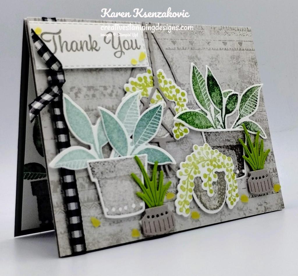 Stampin' Up! Plentiful Plants Thank You 4 creativestampingdesigns.com