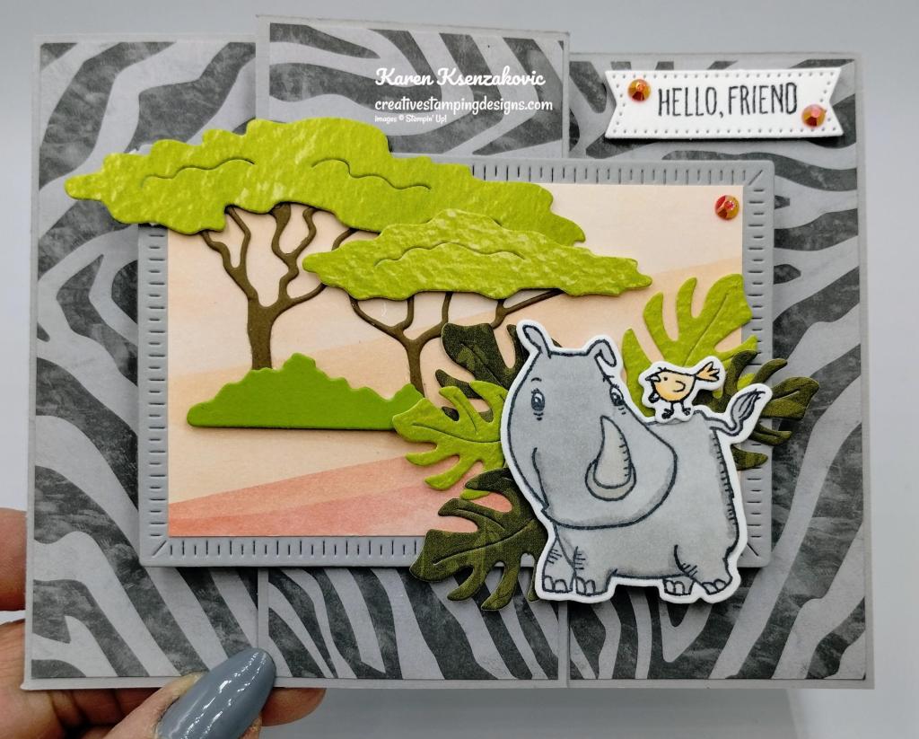 Stampin' Up! Rhino Ready Fun Fold 2 creativestampingdesigns.com