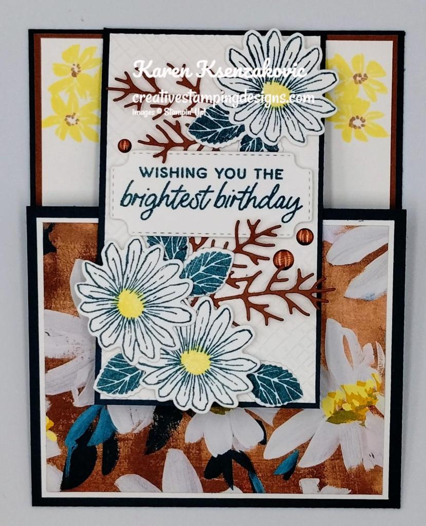 Stampin' Up! Cheerful Daisies Fun Fold 2 creativestampingdesigns.com