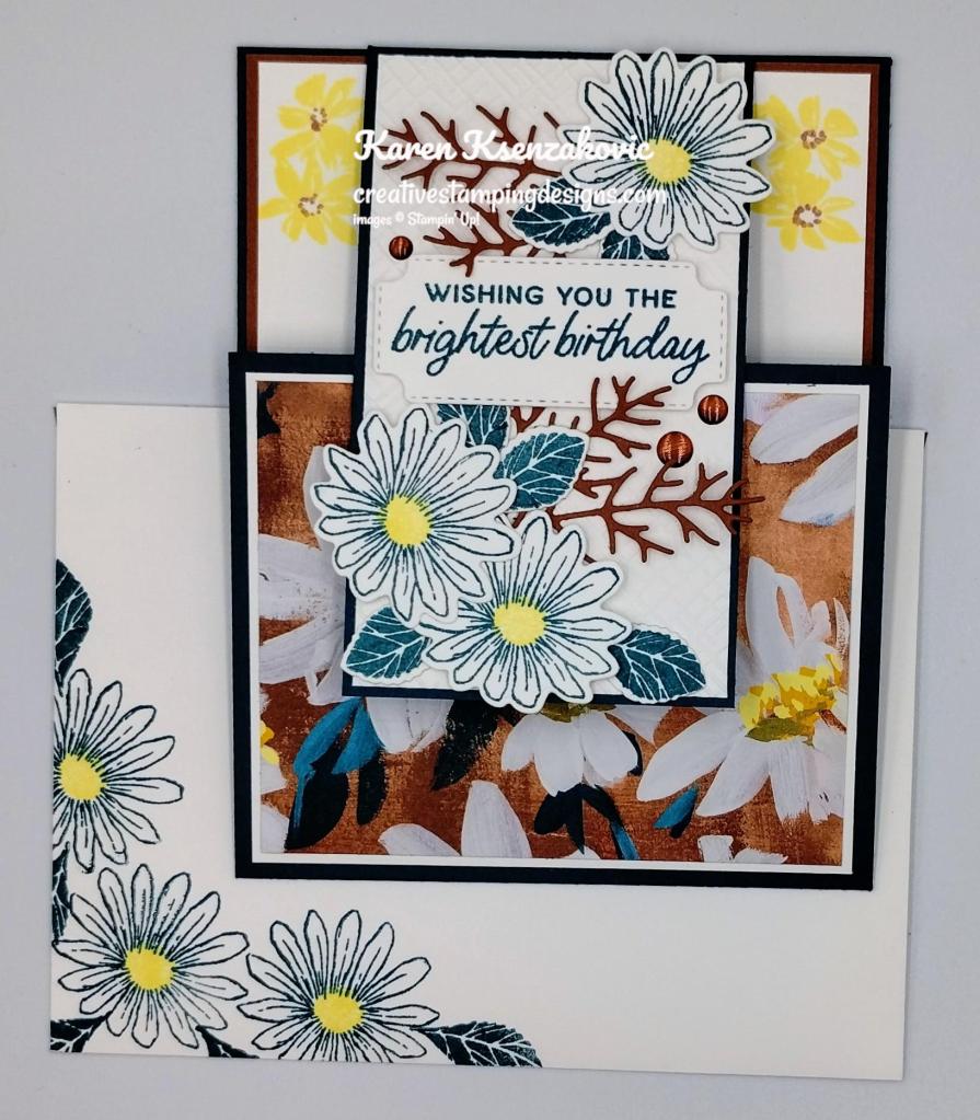 Stampin' Up! Cheerful Daisies Fun Fold 6 creativestampingdesigns.com