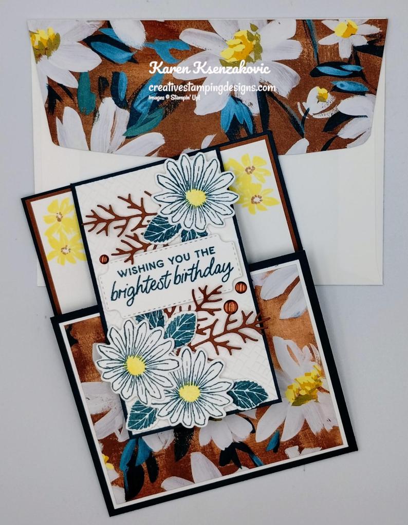 Stampin' Up! Cheerful Daisies Fun Fold 7 creativestampingdesigns.com