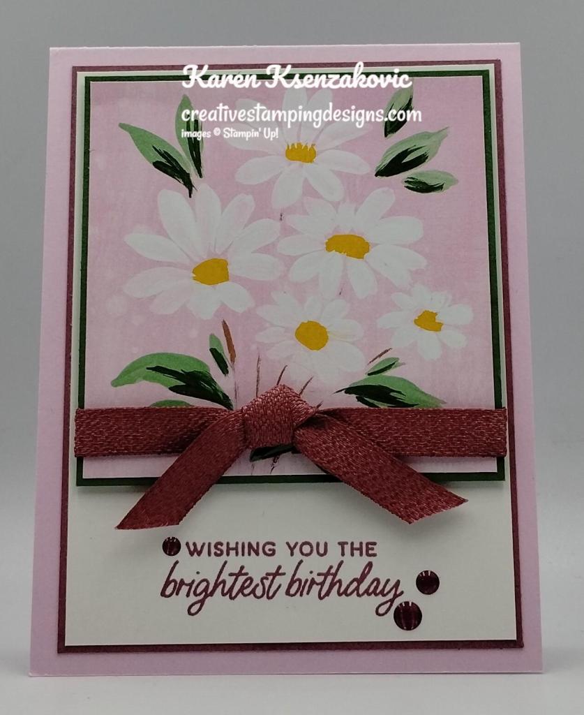 Stampin' Up! Cheerful Daisy Pink Birthday 2 creativestampingdesigns.com