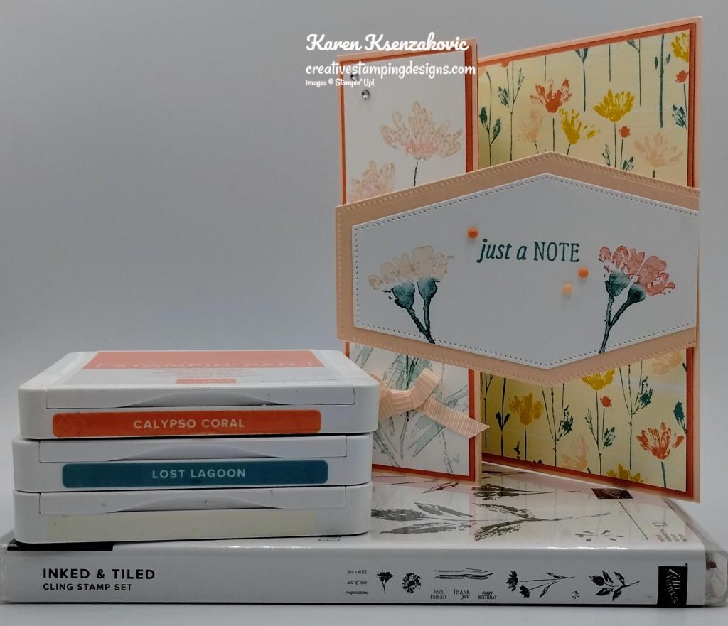 Stampin' Up! Inked & Tiled Fun Fold 1 creativestampingdesigns.com