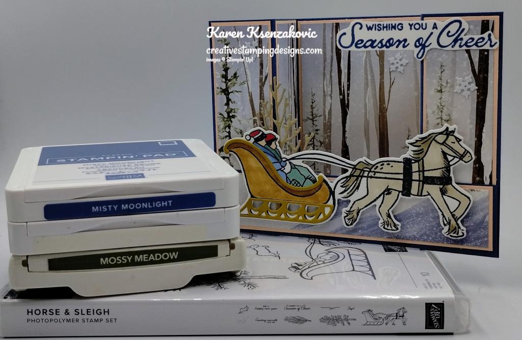 Stampin' Up! Horse & Sleigh Bridge Fold 1 creativestampingdesigns.com
