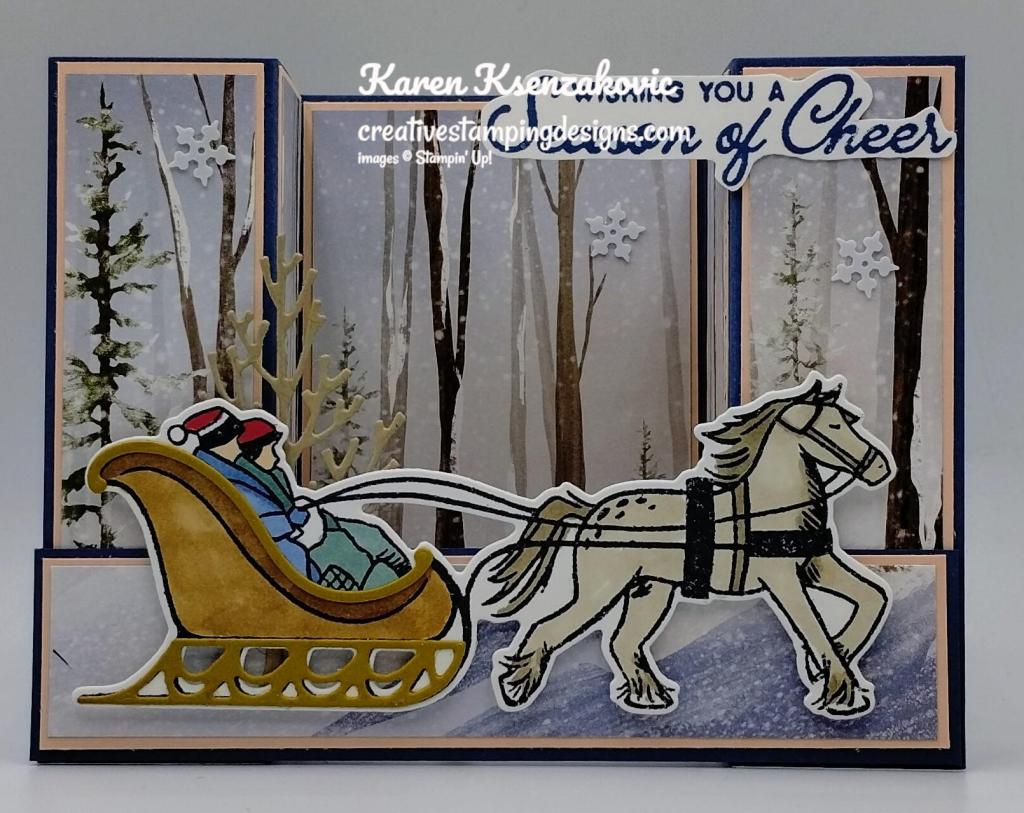 Stampin' Up! Horse & Sleigh Bridge Fold 2 creativestampingdesigns.com
