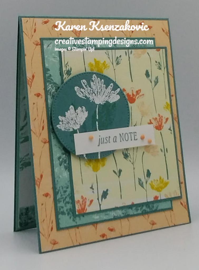 Stampin' Up! Inked & Tiled Just A Note 4 creativestampingdesigns.com
