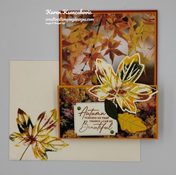 Stampin’ Up! Autumn Leaves Easel Fun Fold Card | Creative Stamping Designs