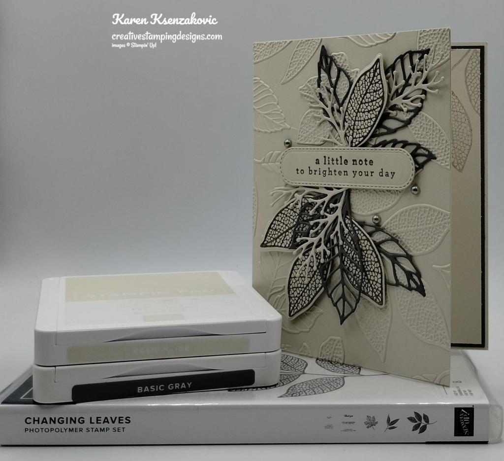 Stampin' Up! Changing Leaves in Basic Gray 1 creativestampingdesigns.com