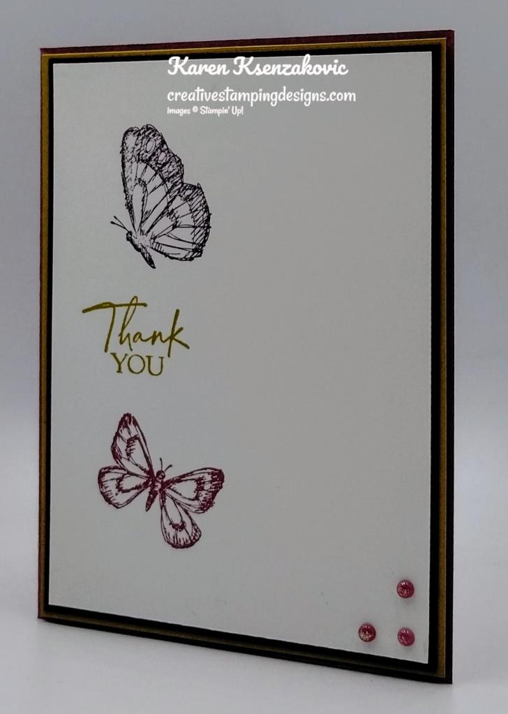 Stampin' Up! Sketched Butterflies CAS Thank You 4 creativestampingdesigns.com