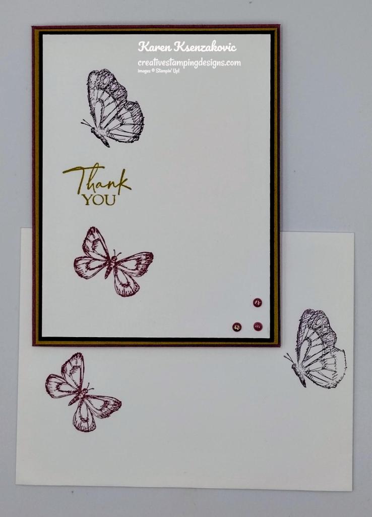 Stampin' Up! Sketched Butterflies CAS Thank You 6 creativestampingdesigns.com