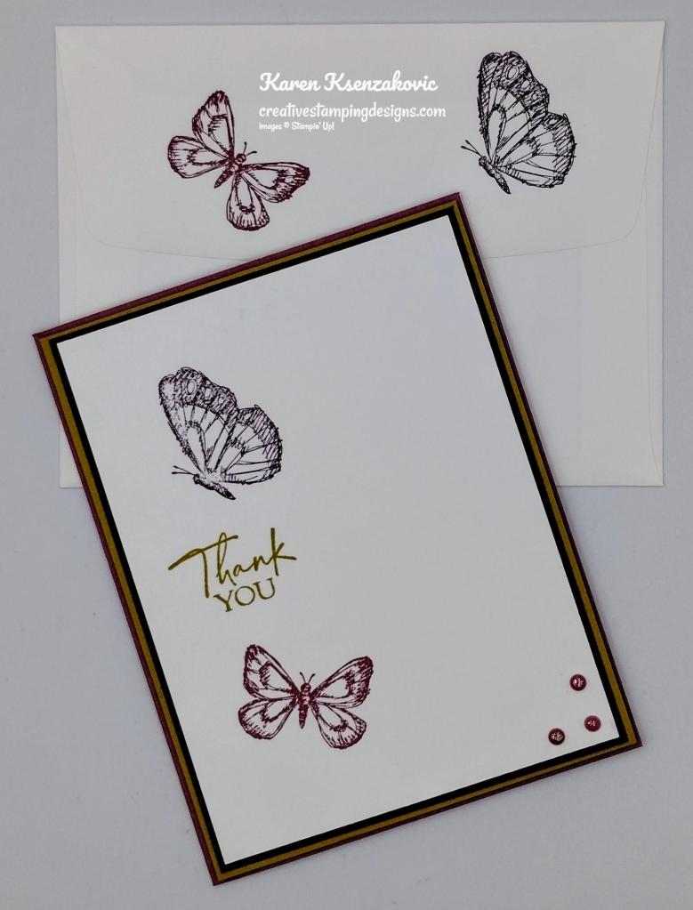 Stampin' Up! Sketched Butterflies CAS Thank You 7 creativestampingdesigns.com