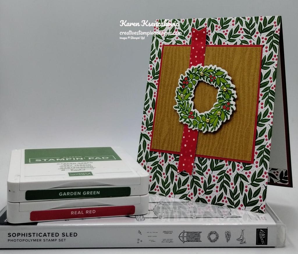 Stampin' Up! Sophisticated Sled Wreath 1 creativestampingdesigns.com
