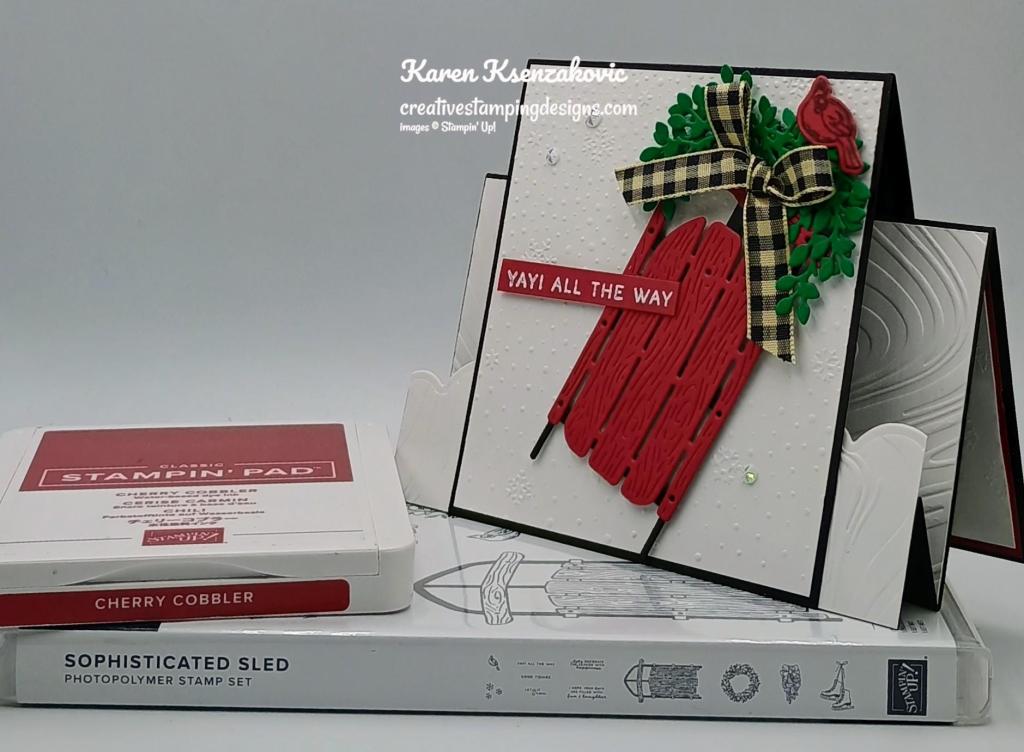Stampin' Up! Sophisticated Sled Step Card 1 cretivestampingdesigns.com
