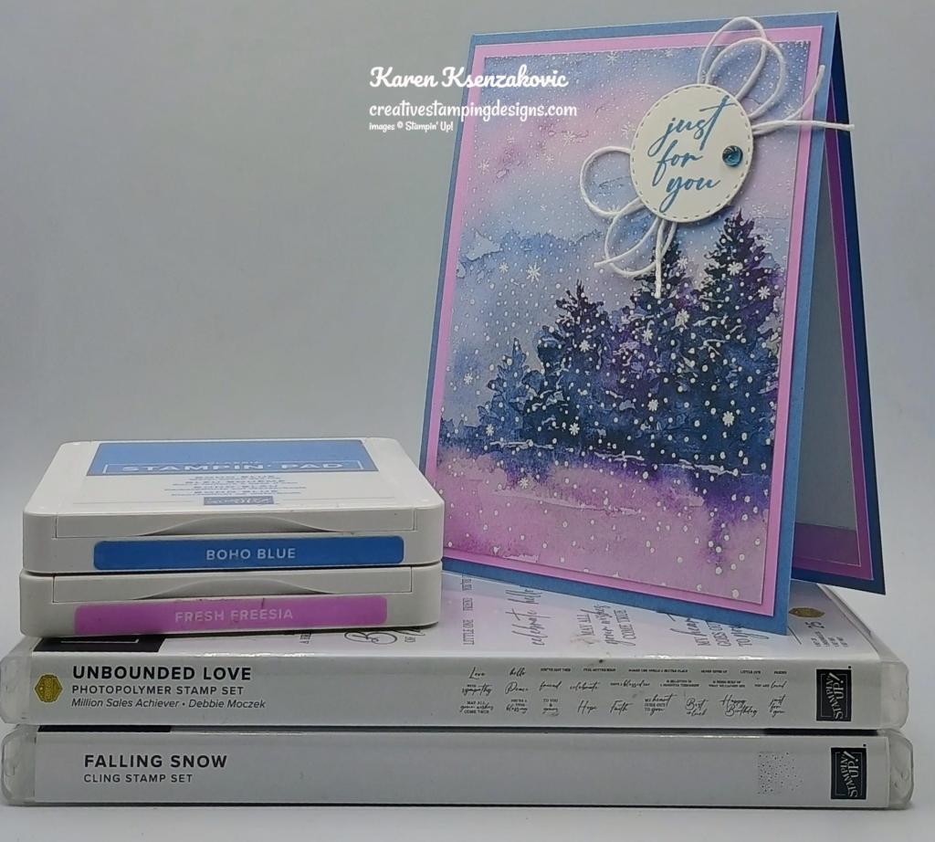 Stampin' Up! Unbounded Love Falling Snow 1 creativestampingdesigns.com