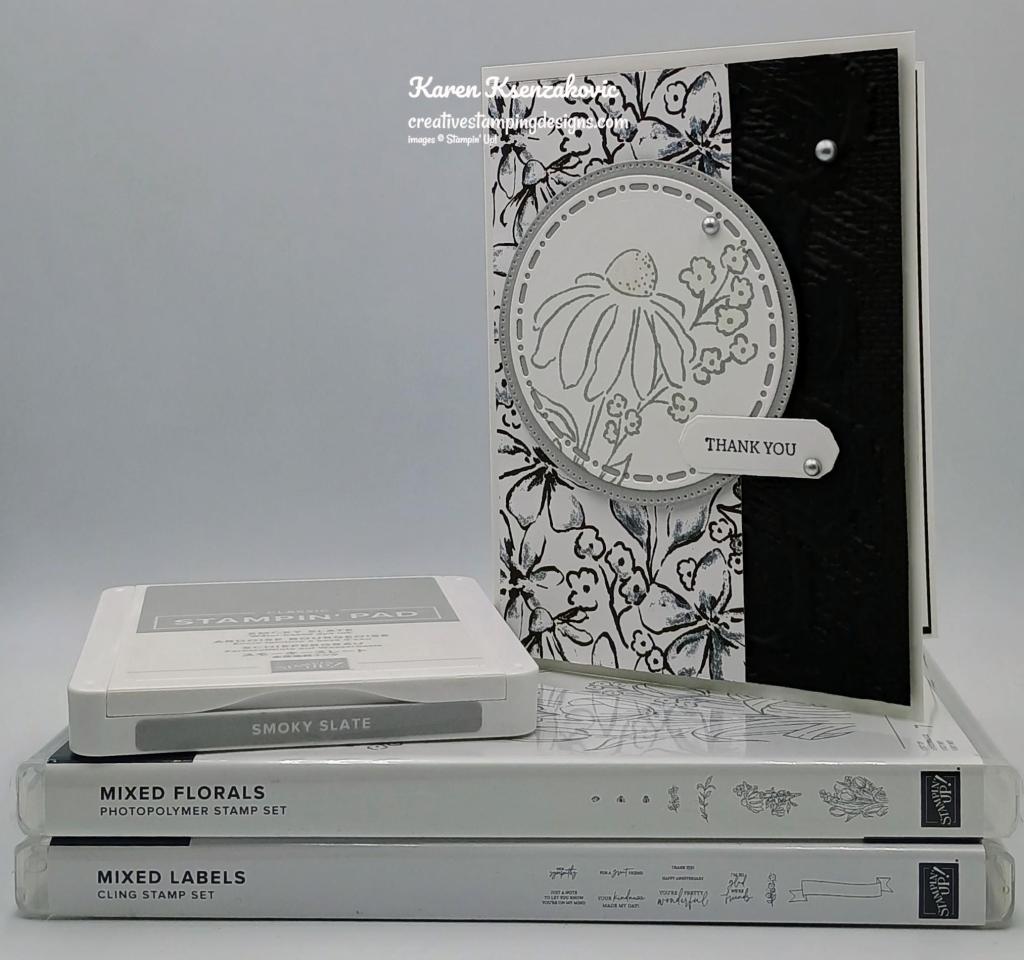 Stampin' Up! Mixed Florals Black & White 1 creativestampingdesigns.com
