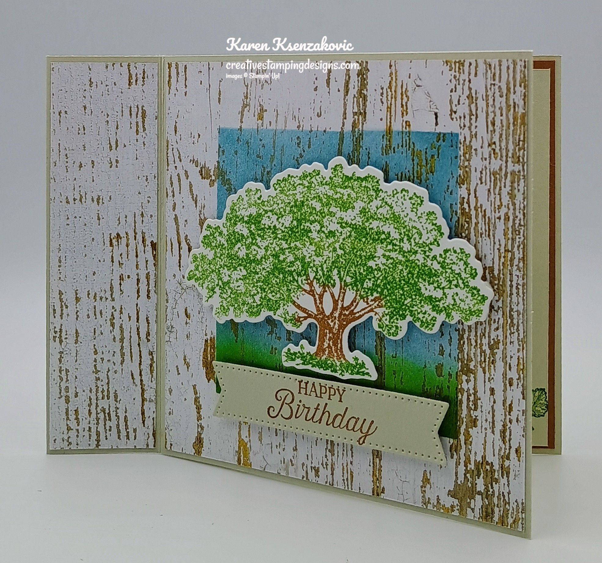 Stampin' Up! Loveliest Tree CAS Book Fold | Creative Stamping Designs