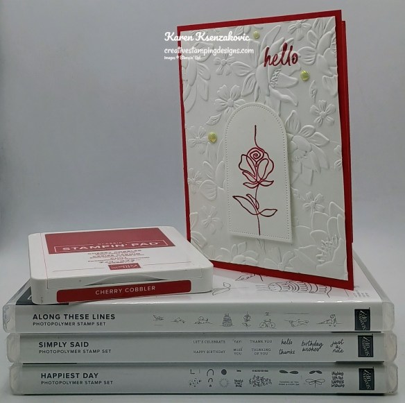 Stampin' Up! Along These Lines Rose 1 creativestampingdesigns.com