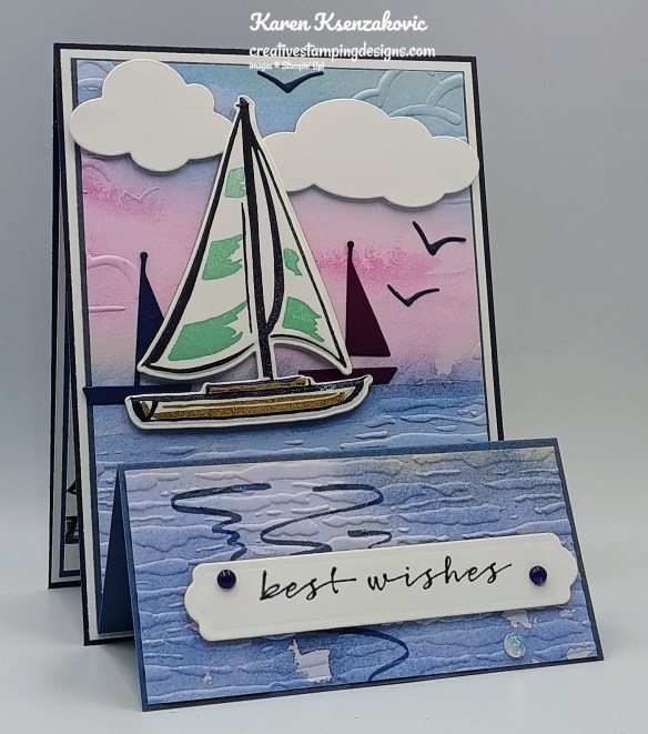 Stampin' Up! Sunrise Sailing Easel Fold 3 creativestampingdesigns.com