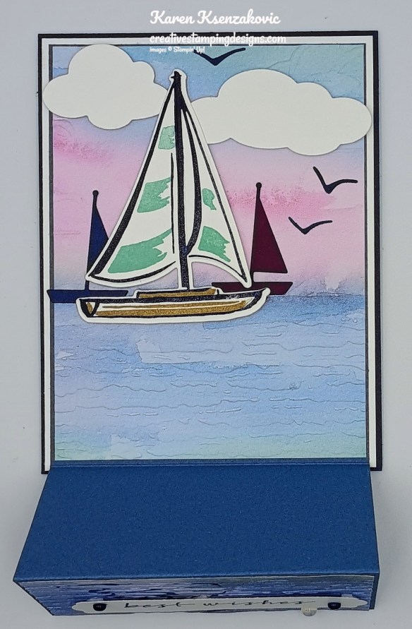 Stampin' Up! Sunrise Sailing Easel Fold 4 creativestampingdesigns.com